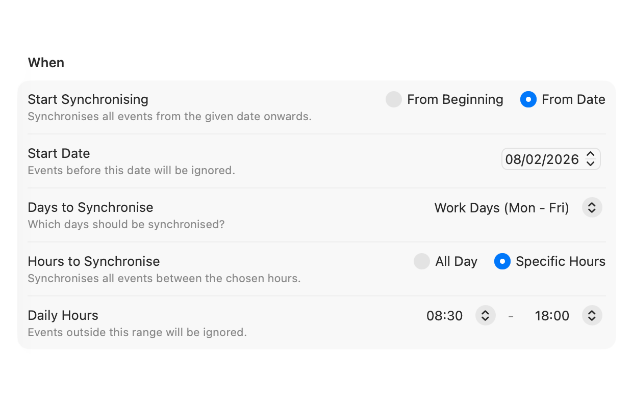 Screenshot of macOS Internet Accounts settings showing iCloud, Google and Personal calendar accounts